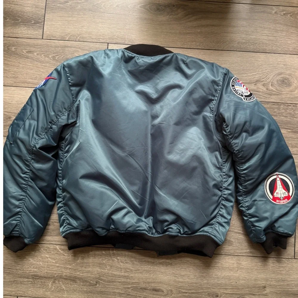 Up and Away Junior Astronaut Jacket Kids XL 14 NASA Space Flight Bomber Blue